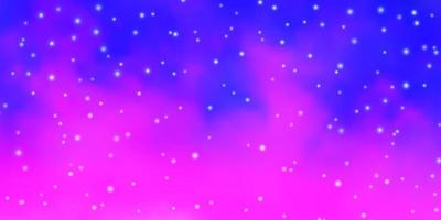 modello vettoriale viola chiaro, rosa con stelle astratte.