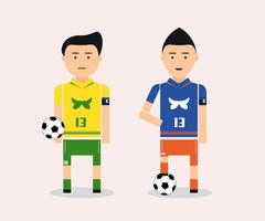 vettore di raccolta di personaggi dei cartoni animati di calcio