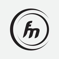 vettore unico del logo fm della lettera del monogramma