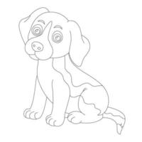 Carino cucciolo di cane da colorare pagina per bambini animali da colorare vettore