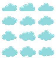 Icona di nuvole, illustrazione vettoriale, raccolta di forme di nuvola vettore