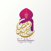 biglietto di auguri di calligrafia araba ramadan kareem vettore