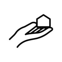 icona della mano con la casa. stile icona linea. design semplice modificabile. vettore del modello di progettazione