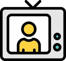 illustrazione vettoriale di televisione su uno sfondo. simboli di qualità premium. icone vettoriali per il concetto o la progettazione grafica.