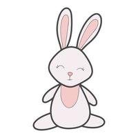 illustrazione isolata del coniglietto sveglio del bambino di rosa di vettore