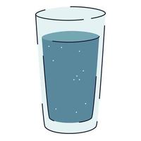 illustrazione piana di vettore dell'icona del bicchiere d'acqua