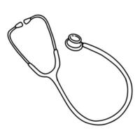 icona di doodle dello stetoscopio disegnato a mano isolato su priorità bassa bianca. illustrazione vettoriale. vettore
