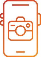 stile icona fotocamera mobile vettore