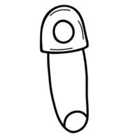 spilla da cucito. illustrazione vettoriale in stile doodle disegnato a mano lineare
