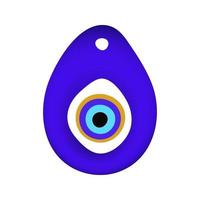 blu orientale malocchio simbolo amuleto stile piatto design illustrazione vettoriale. vettore