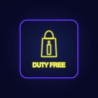 bella ed elegante neon colorato duty free icona - vettore