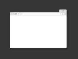 modello realistico della finestra del browser Internet. pagina del browser vuota. mockup bianco della pagina del sito web. vettore