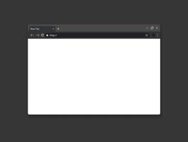 vuota mock up pagina del browser web su sfondo grigio scuro. finestra di Internet con barra degli indirizzi e nuova scheda. vettore