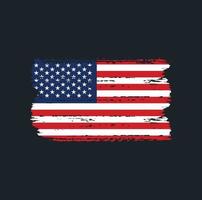 bandiera americana con stile pennello vettore