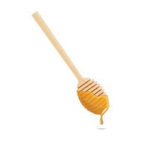 cucchiaio di miele con una goccia che cade su uno sfondo bianco vettore