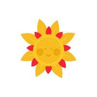 immagine stilizzata dell'immagine isolata del sole. progettazione di articoli per la maslenitsa. illustrazione vettoriale