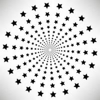 elementi rotondi a stella, raggi di semitono isolati su sfondo bianco. logo nero. forme geometriche. vettore