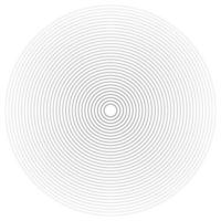 cerchi lineari concentrici, elemento rotondo neutro. elemento di contorno mezzitoni isolato su sfondo bianco. vettore