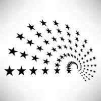 elementi rotondi a stella, raggi di semitono isolati su sfondo bianco. logo nero. forme geometriche. vettore