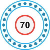 Icona di limite di velocità vettoriale 70