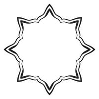 astratto doodle ricci linea sottile cornice rotonda isolata su sfondo bianco. confine mandala. vettore