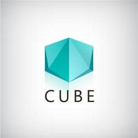 logo 3d geometrico del cubo astratto di vettore, icona isolata. vettore
