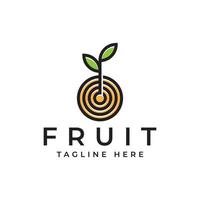frutta nel design del logo bullseye vettore