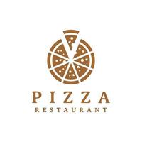 disegno del logo della fetta di pizza vettore