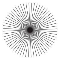 stella, elemento rotondo, raggi di semitono isolati su sfondo bianco. logo nero. forma geometrica. vettore