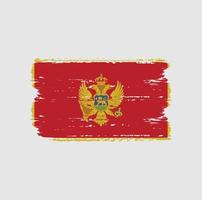 bandiera del montenegro con stile pennello vettore