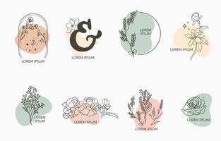 collezione occulta di bellezza con illustrazione geometrica,flower.vector per icona, adesivo, stampabile e tatuaggio vettore