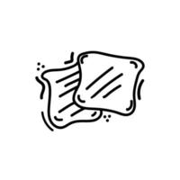 toast disegnato a mano. colazione mattutina. vettore in stile cartone animato. toast caldo. icona con logo. prodotti da forno.