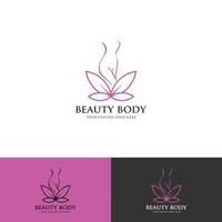 Lotus Beauty Spa, modello di logo donna cosmetici naturali vettore