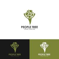 modello di logo di persone e albero vettore