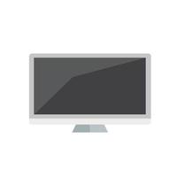 monitor del computer in icona di stile piatto del fumetto su bianco, illustrazione vettoriale d'archivio