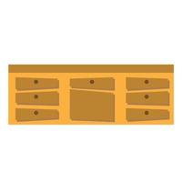 illustrazione vettoriale piatta dell'icona dell'armadio. mobili da cucina in colore marrone su bianco