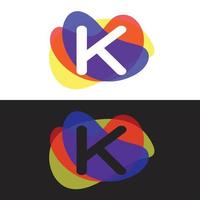 logo colorato della lettera k vettore