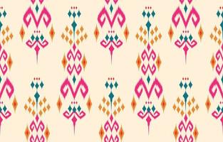 ikat vettore etnico fiore bella arte. modello senza cuciture ikat in ricamo tribale, popolare, stile messicano. stampa di ornamenti d'arte geometrica azteca. design per carta da parati, abbigliamento, confezionamento.