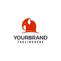 Elefante carino Logo Design Template vettore