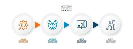 modello di infografica aziendale grafico cronologico. vettore