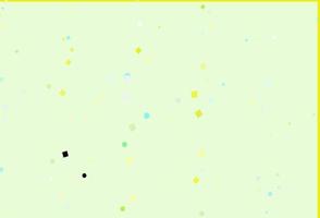 sfondo vettoriale verde chiaro, giallo con triangoli, cerchi, cubi.