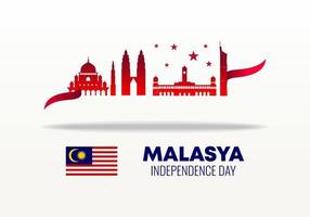 celebrazione nazionale della festa dell'indipendenza della Malesia il 31 agosto. vettore