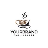 logo della tazza di caffè Disegno dell&#39;icona di vettore del modello
