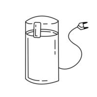 macinacaffè in semplice stile doodle in bianco e nero isolato su sfondo bianco. illustrazione di doodle disegnato a mano di vettore. vettore