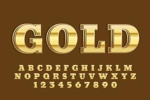 carattere dorato decorativo e vettore alfabeto