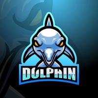 design del logo esport della mascotte del delfino vettore