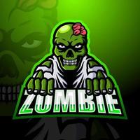 design del logo esport della mascotte zombie vettore