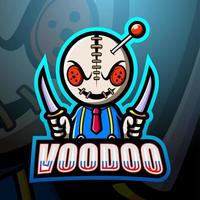 mascotte voodoo esport logo design vettore