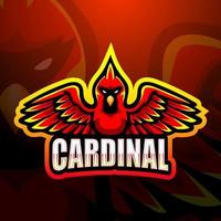 design del logo esport della mascotte cardinale vettore