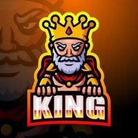 design del logo esport della mascotte del re vettore